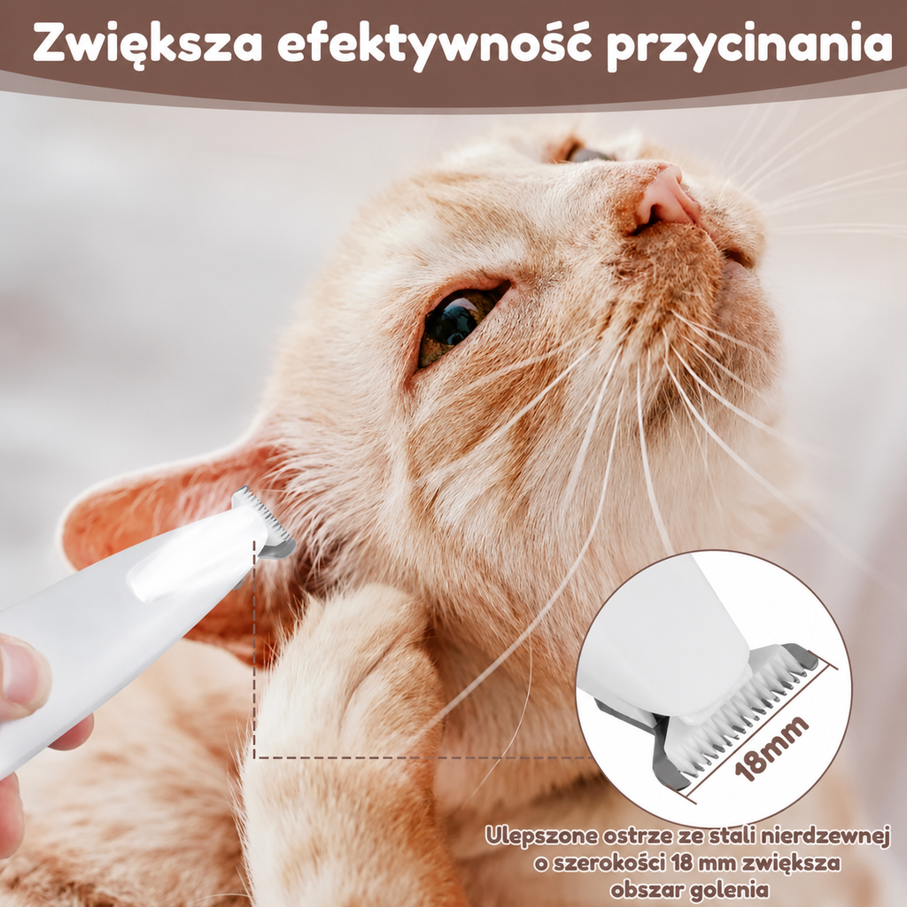 Trymer do łap zwierząt z oświetleniem LED
