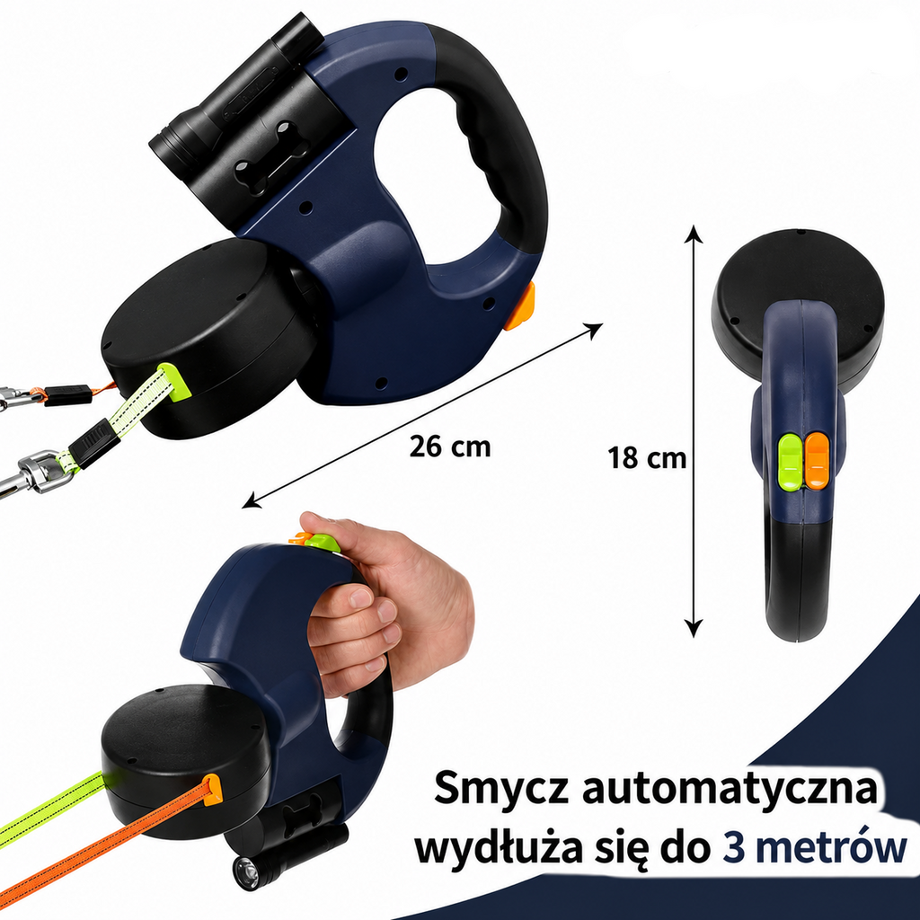 Podwójna rozsuwana smycz dla psa